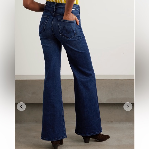 Mother The Hustler Roller Heel High Waisted Wide Leg 70’s Blue Jeans 33” Sz 26/4 - Picture 2 of 16